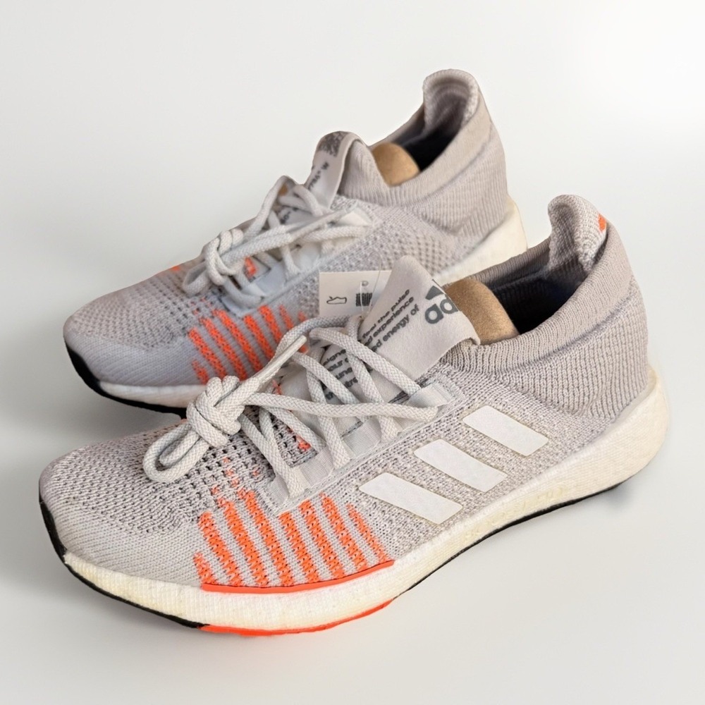 Adidas PulseBoost HD FU7342 Women SZ 5 Mesh Athletic Running Shoes Gray & Coral - Picture 14 of 16